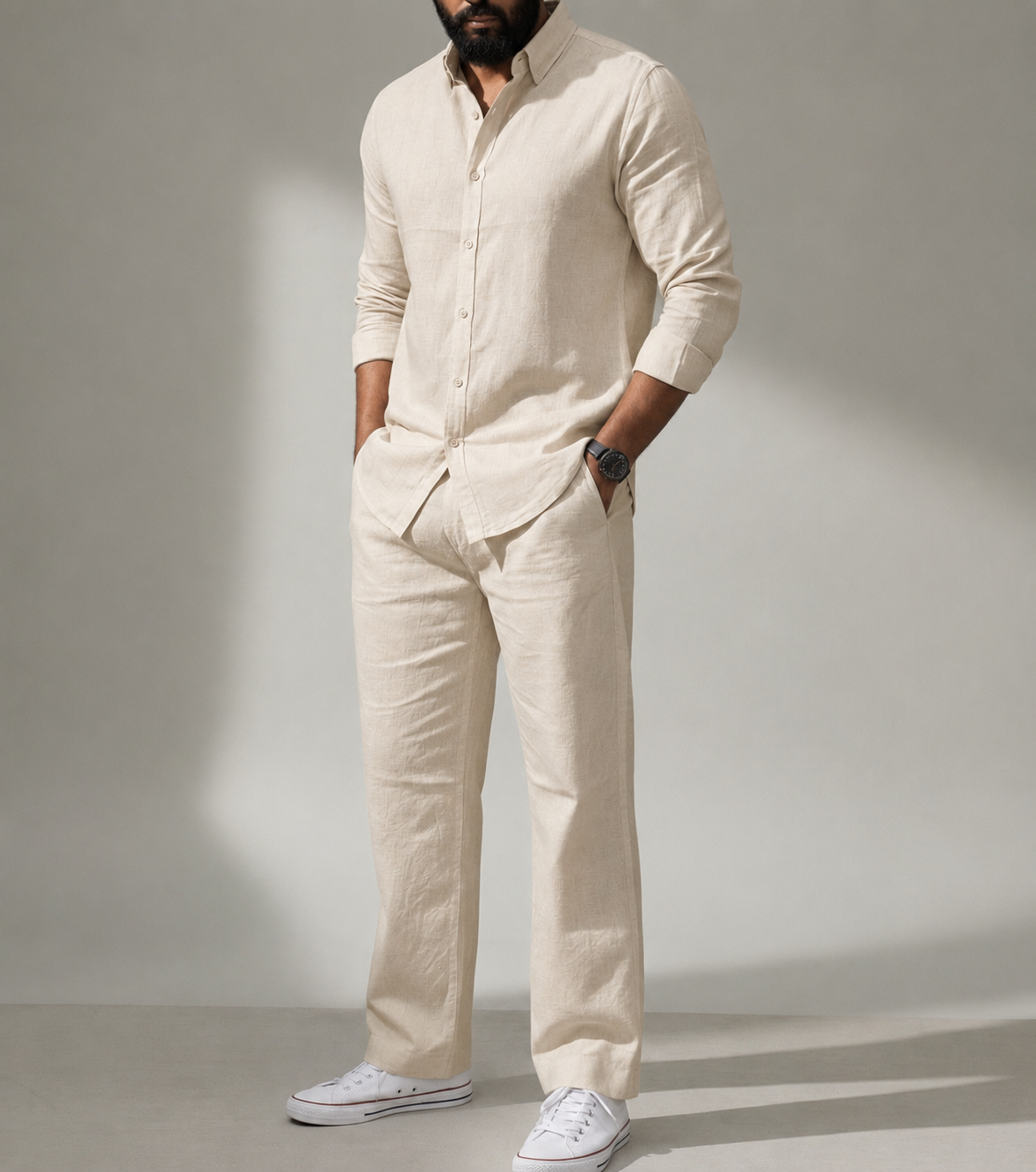 Coastal Top & Bottom Set Of Linen, Luxury And Style