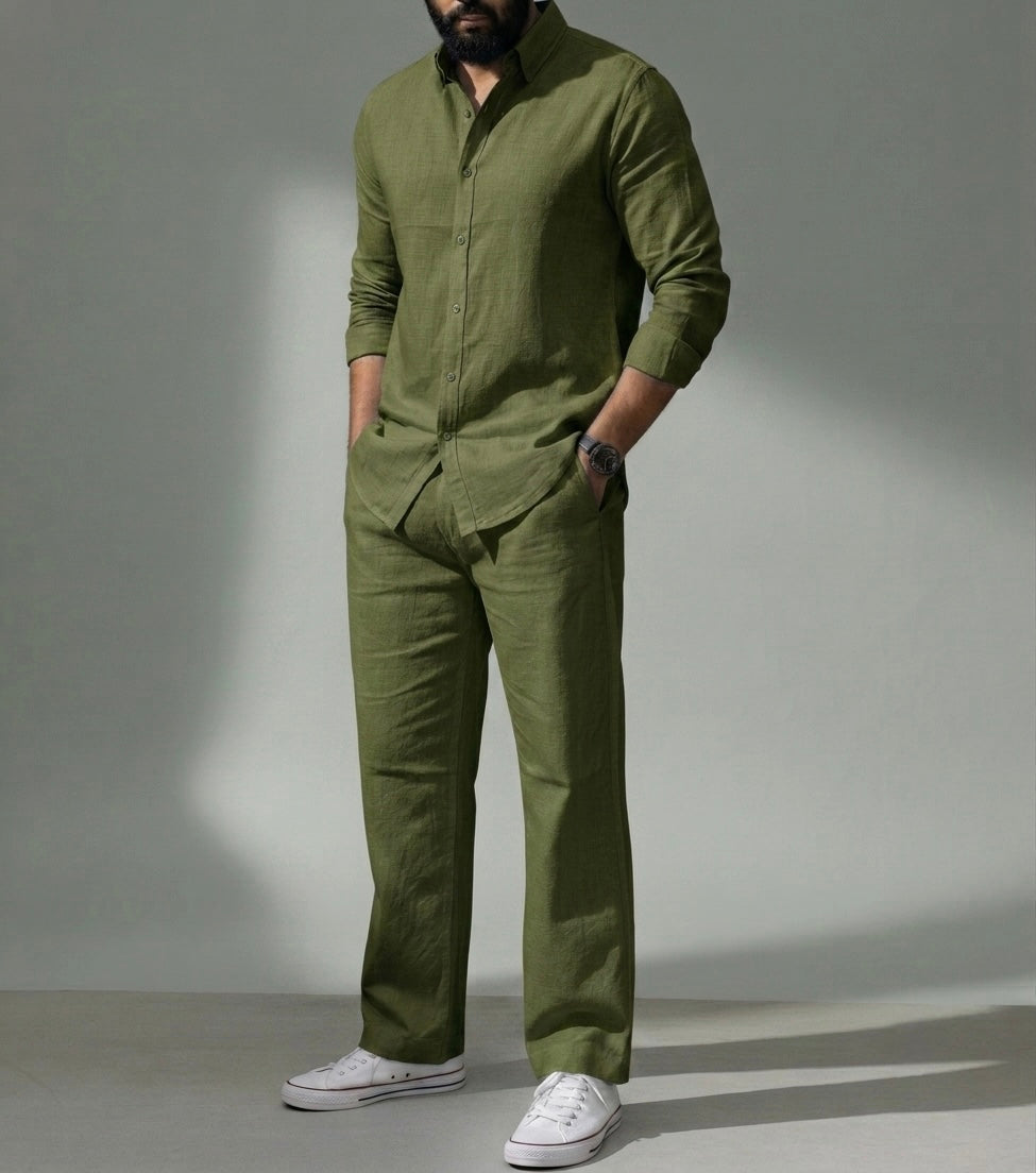 Coastal Top & Bottom Set Of Linen, Luxury And Style